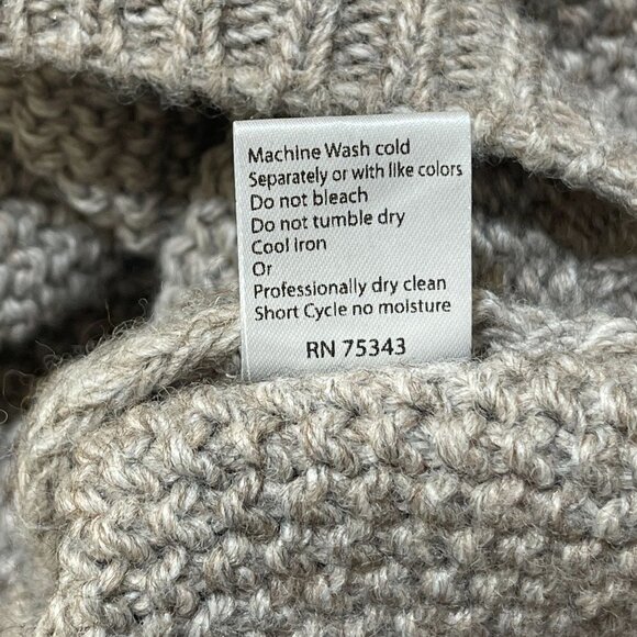 Benedetta B Long Sleeve Crew Neck Sweater Wool Alpaca Taupe Size L Large - Picture 7 of 8